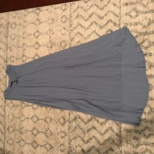 High-Low Blue Sleeveless Dress with Keyhole